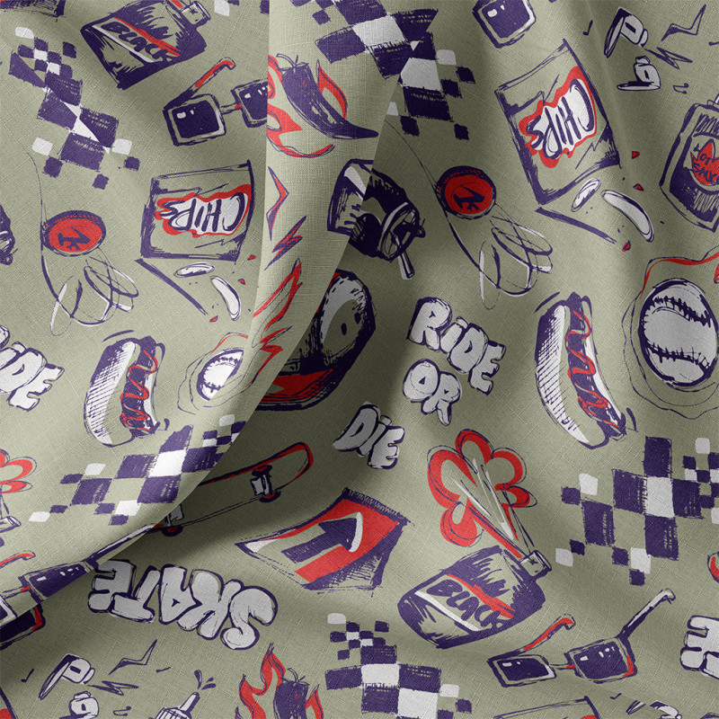 Printed Cotton RIDEORDIE Green / Red